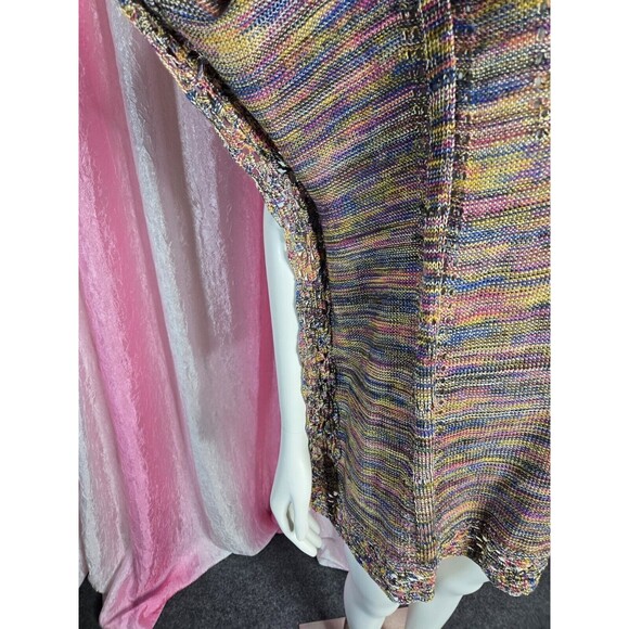 Democracy Colorful Crochet Knit Semi Sheer Long Top Size Small Medium - Picture 6 of 16